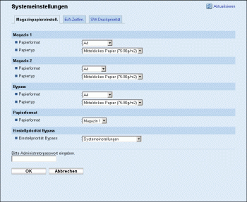 Web-Browser Bildschirmdarstellung