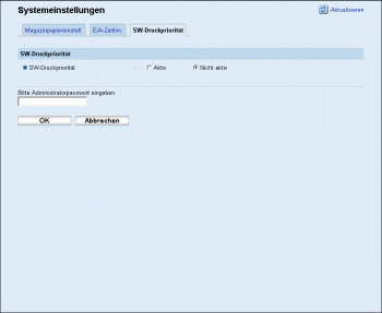 Web-Browser Bildschirmdarstellung