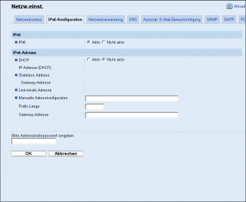 Web-Browser Bildschirmdarstellung