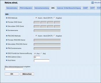 Web-Browser Bildschirmdarstellung