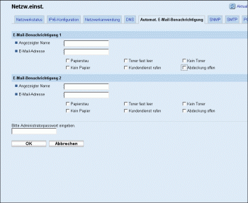 Web-Browser Bildschirmdarstellung