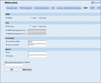 Web-Browser Bildschirmdarstellung