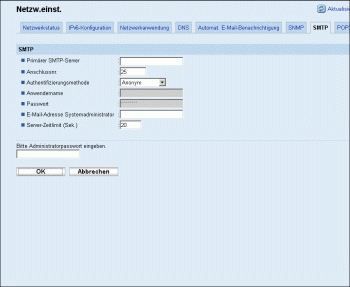 Web-Browser Bildschirmdarstellung