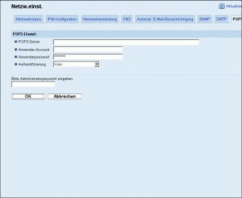 Web-Browser Bildschirmdarstellung