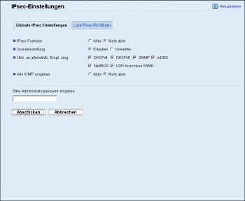 Web-Browser Bildschirmdarstellung