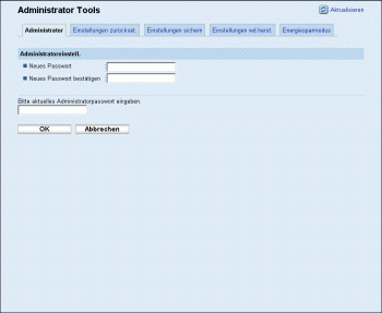 Web-Browser Bildschirmdarstellung