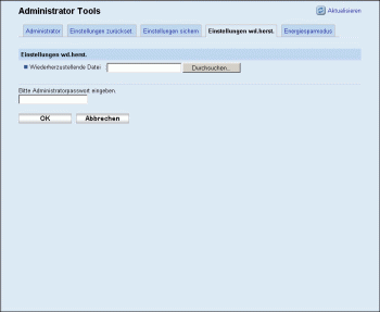 Web-Browser Bildschirmdarstellung