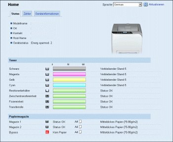 Web-Browser Bildschirmdarstellung