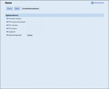 Web-Browser Bildschirmdarstellung
