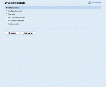 Web-Browser Bildschirmdarstellung
