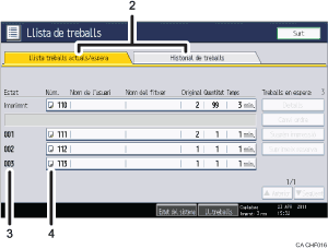 Il�lustraci&oacute; explicativa i numerada de la pantalla del panell d'operacions.