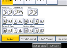 Il·lustració de pantalla del panell d'operacions