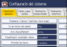 Il·lustració de pantalla del panell d'operacions