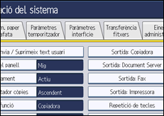 il�lustraci&oacute; de la pantalla del panell de control