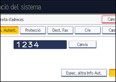Il·lustració de pantalla del panell d'operacions