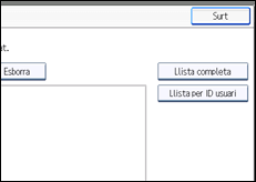 Il·lustració de pantalla del panell d'operacions