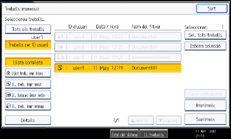 Il·lustració de pantalla del panell d'operacions