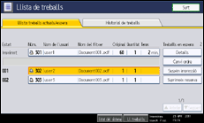 Il·lustració de pantalla del panell d'operacions