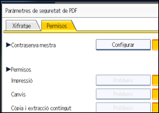 Il·lustració de pantalla del panell d'operacions