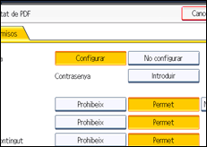 Il·lustració de pantalla del panell d'operacions