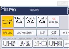 Ilustrace displeje ovládacího panelu
