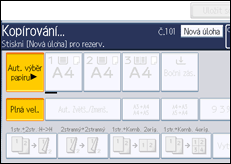 Ilustrace displeje ovládacího panelu