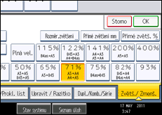 Ilustrace displeje ovládacího panelu