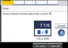 Ilustrace displeje ovládacího panelu