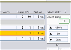 Ilustrace displeje ovládacího panelu