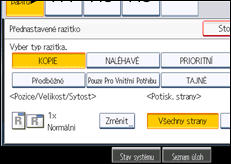 Ilustrace displeje ovládacího panelu