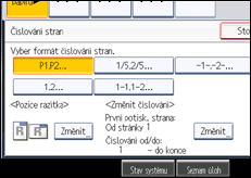 Ilustrace displeje ovládacího panelu