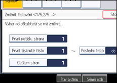 Ilustrace displeje ovládacího panelu
