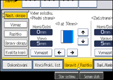 Ilustrace displeje ovládacího panelu