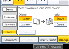 Ilustrace displeje ovládacího panelu