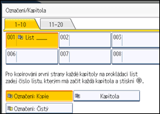 Ilustrace displeje ovládacího panelu