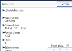 Ilustrace displeje ovládacího panelu