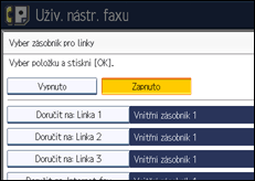 Ilustrace displeje ovládacího panelu