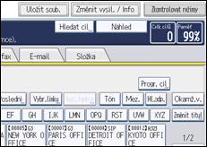 Ilustrace displeje ovládacího panelu