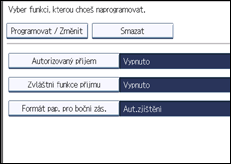 Ilustrace displeje ovládacího panelu