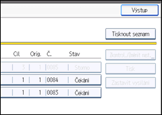 Ilustrace displeje ovládacího panelu