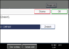 Ilustrace displeje ovládacího panelu