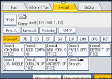 Ilustrace displeje ovládacího panelu