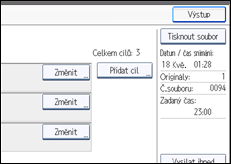 Ilustrace displeje ovládacího panelu