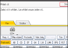 Ilustrace displeje ovládacího panelu