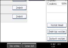 Ilustrace displeje ovládacího panelu