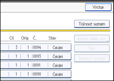 Ilustrace displeje ovládacího panelu