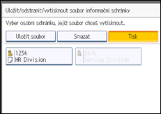 Ilustrace displeje ovládacího panelu