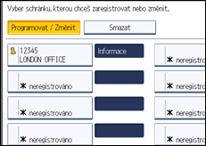 Ilustrace displeje ovládacího panelu