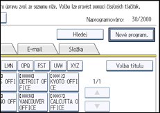 Ilustrace displeje ovládacího panelu