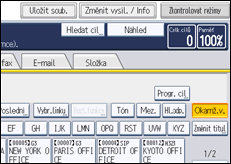 Ilustrace displeje ovládacího panelu